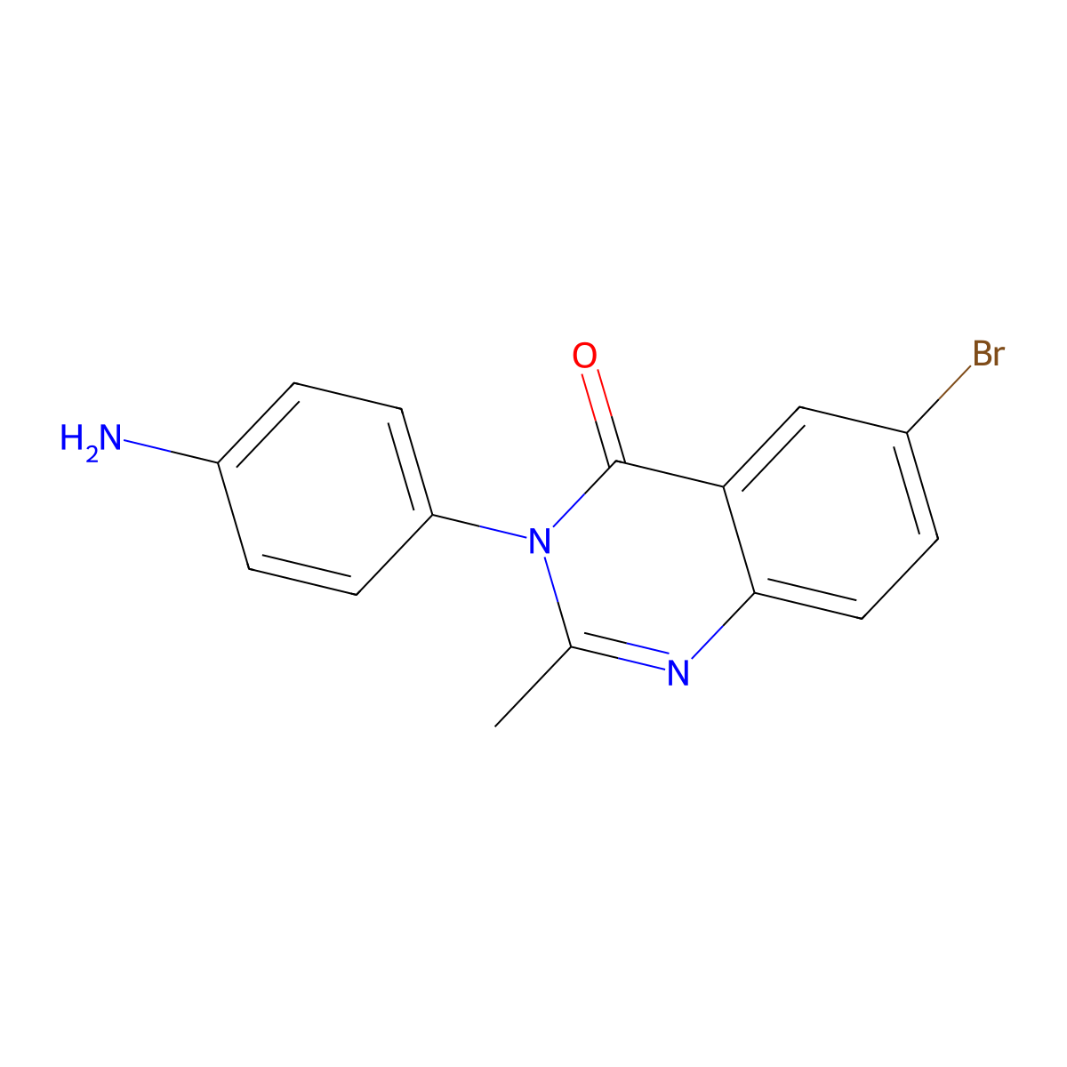 3-(4-Aminophenyl)-6-bromo-2-methyl-4(3H)-quinazolinone molecular structure, CAS 84546-40-7
