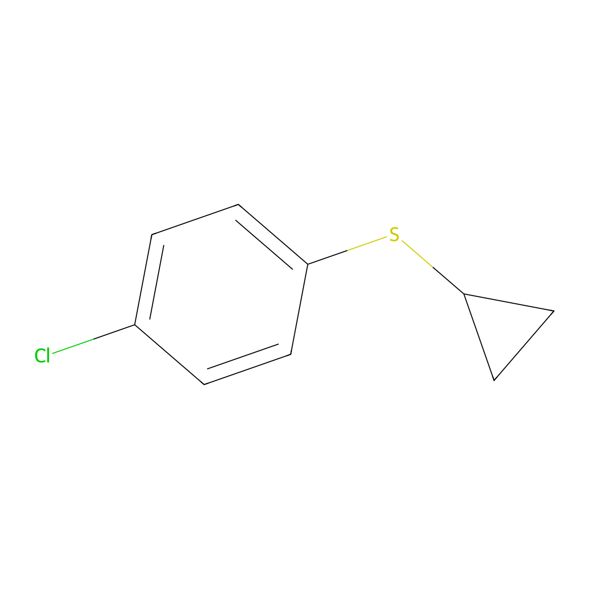 1-Chloro-4-(cyclopropylsulfanyl)benzene molecular structure, CAS 84547-23-9