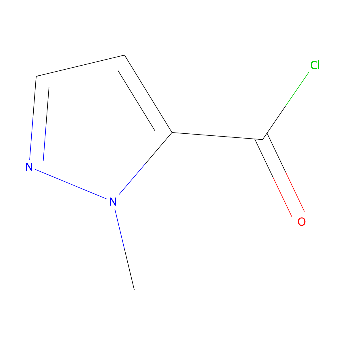 1-methyl-1H-pyrazole-5-carbonyl chloride molecular structure, CAS 84547-59-1