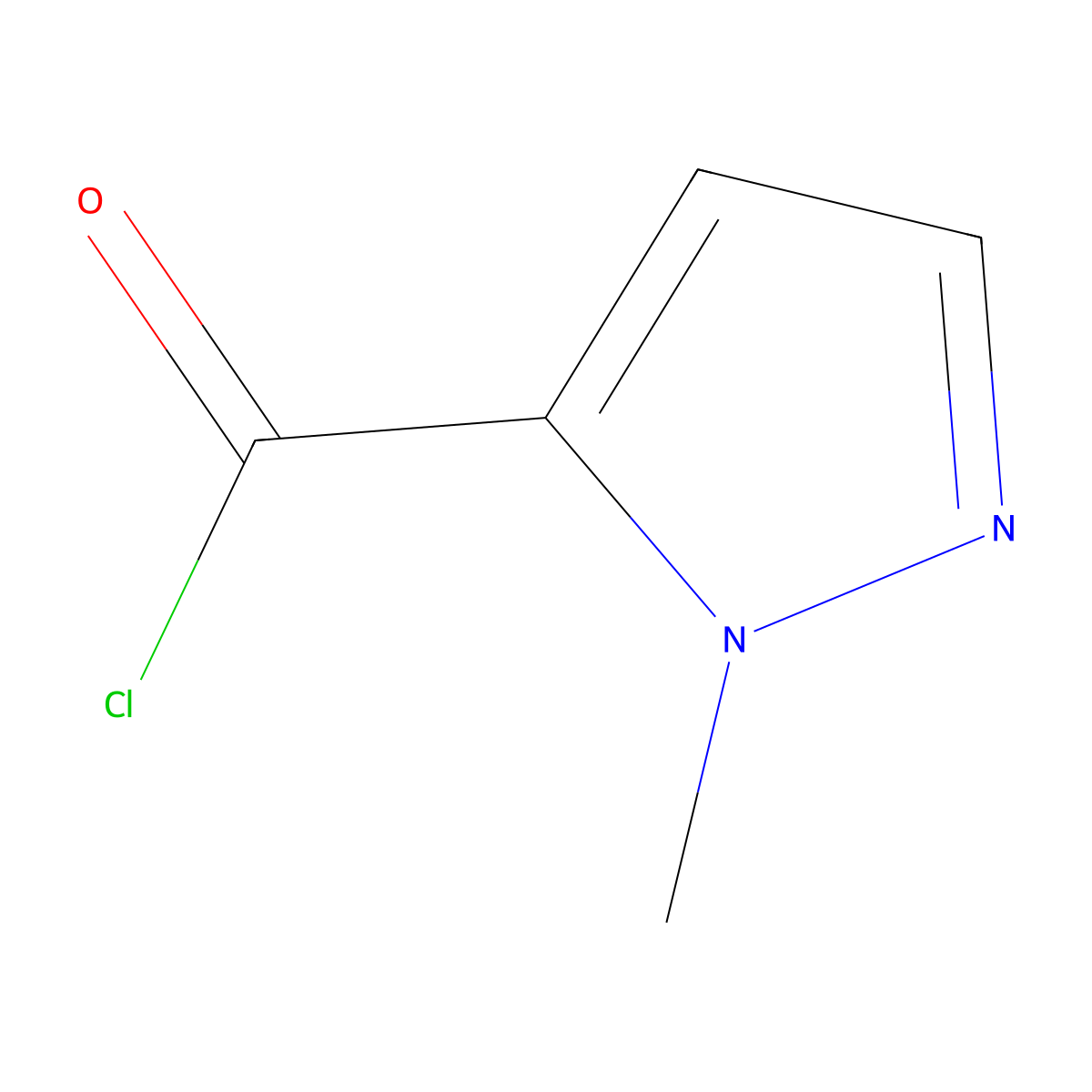 1-methyl-1H-pyrazole-5-carbonyl chloride molecular structure, CAS 84547-59-1