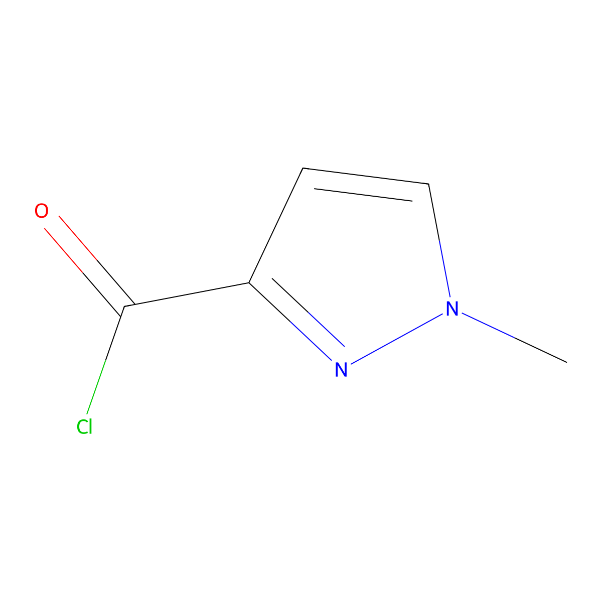 1-Methyl-1H-pyrazole-3-carbonyl chloride molecular structure, CAS 84547-60-4
