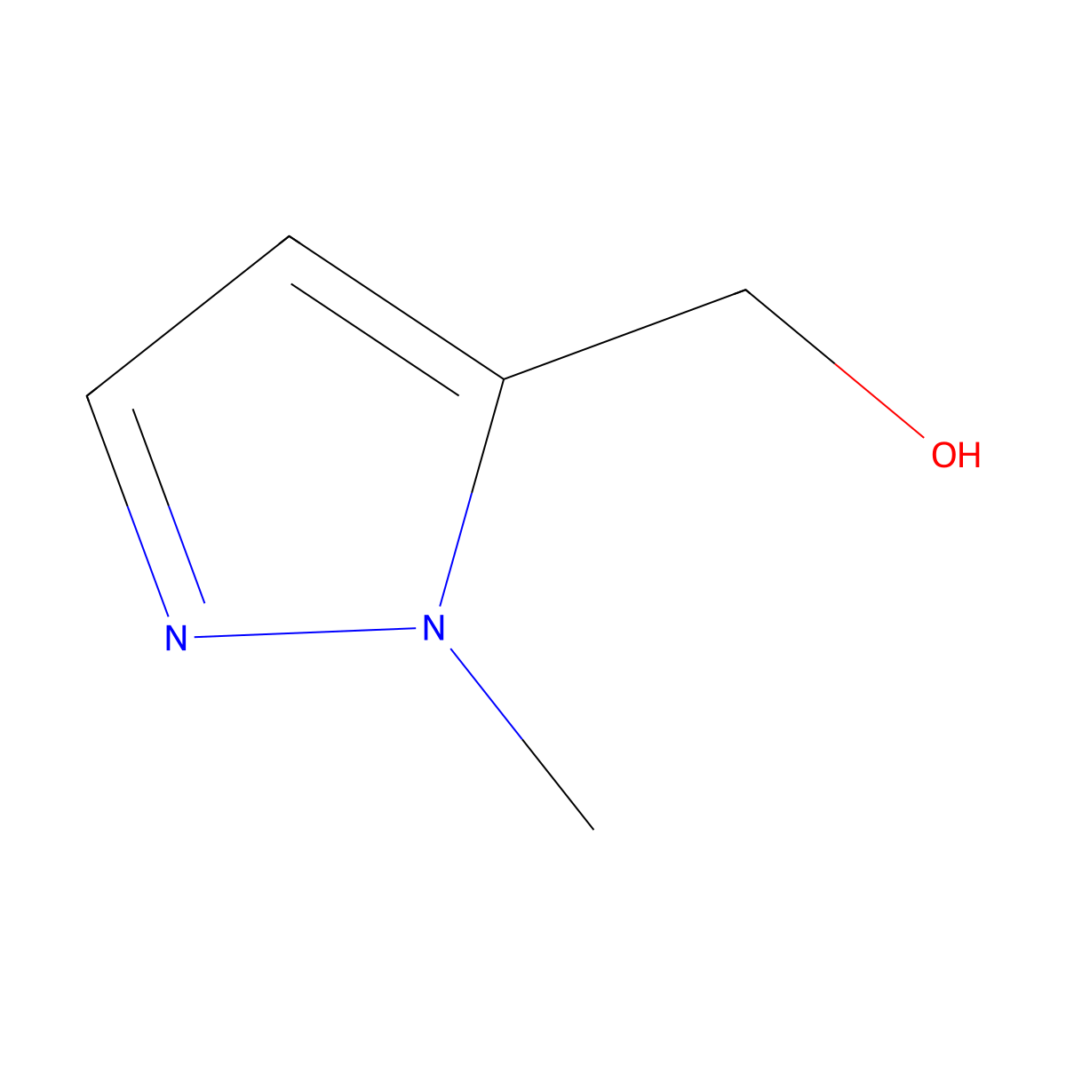 (1-methyl-1H-pyrazol-5-yl)methanol molecular structure, CAS 84547-61-5