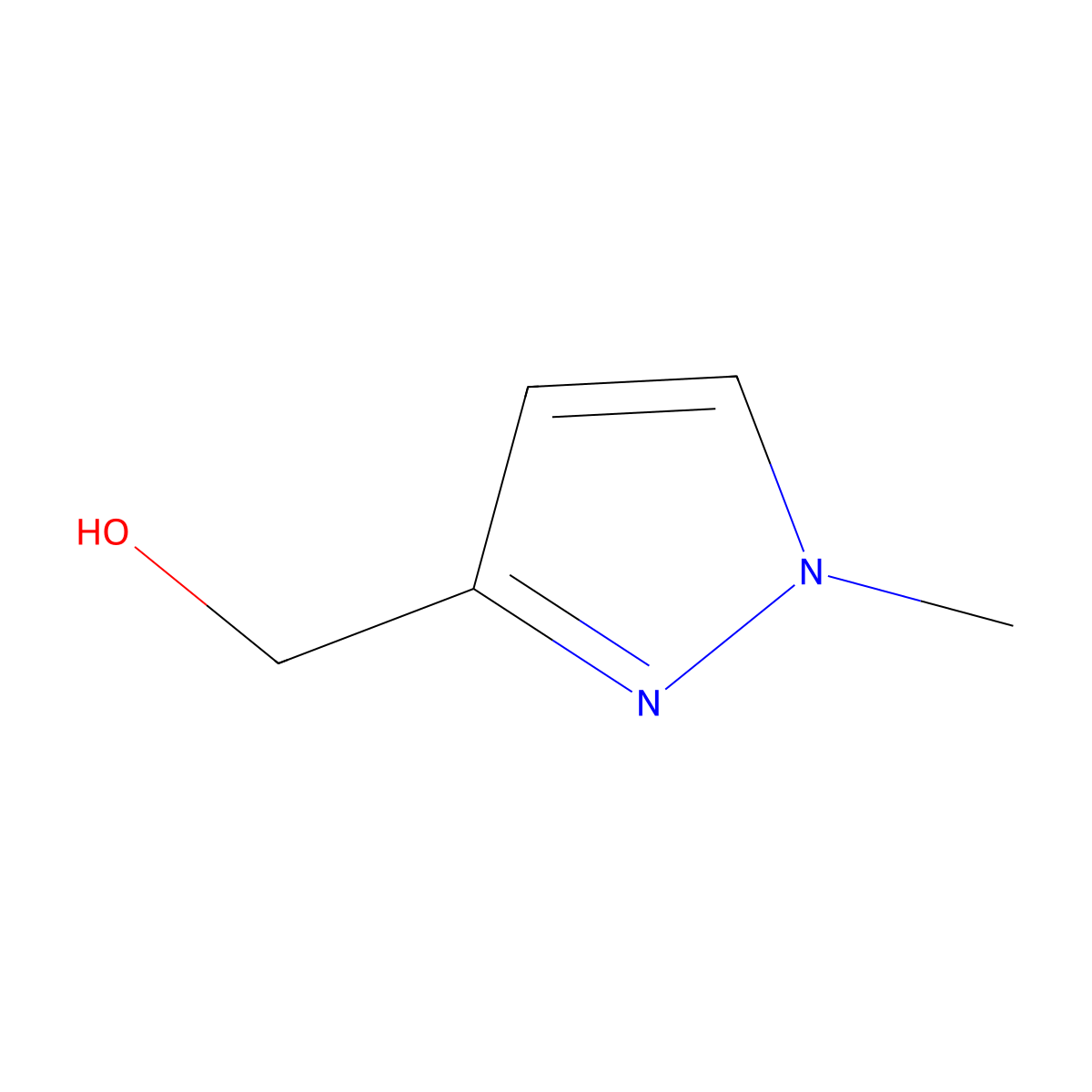 (1-methyl-1H-pyrazol-3-yl)methanol molecular structure, CAS 84547-62-6
