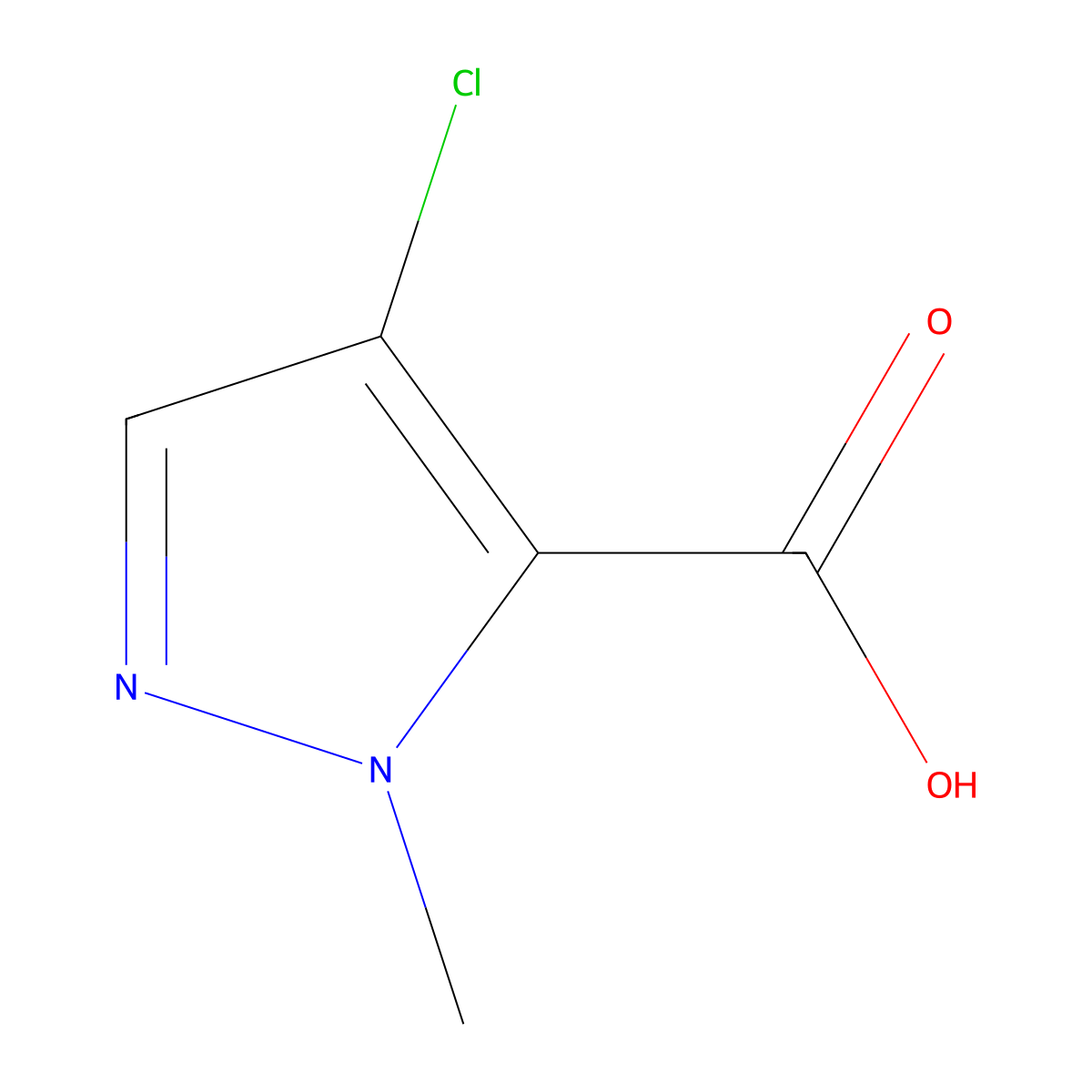 4-chloro-1-methyl-1H-pyrazole-5-carboxylic acid molecular structure, CAS 84547-83-1