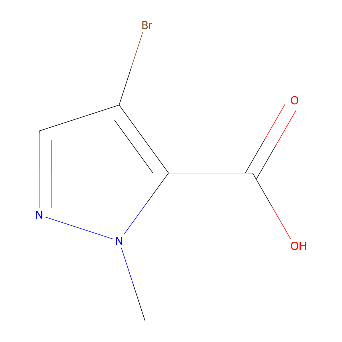 4-Bromo-1-methyl-1H-pyrazole-5-carboxylic acid molecular structure, CAS 84547-84-2