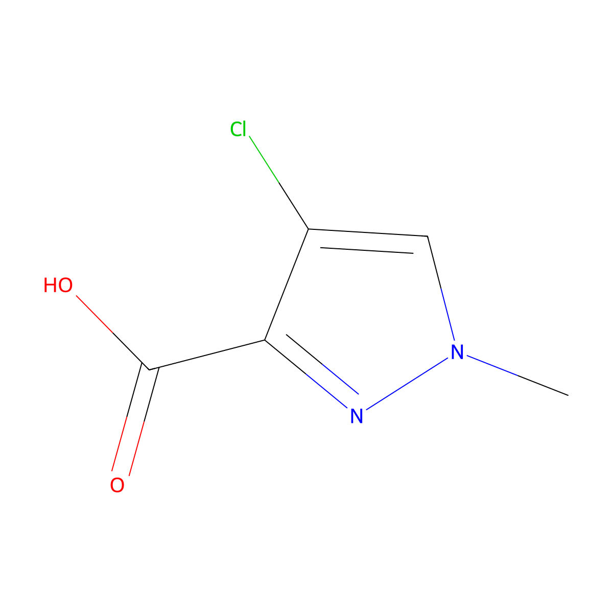 4-Chloro-1-methyl-1H-pyrazole-3-carboxylic acid molecular structure, CAS 84547-85-3