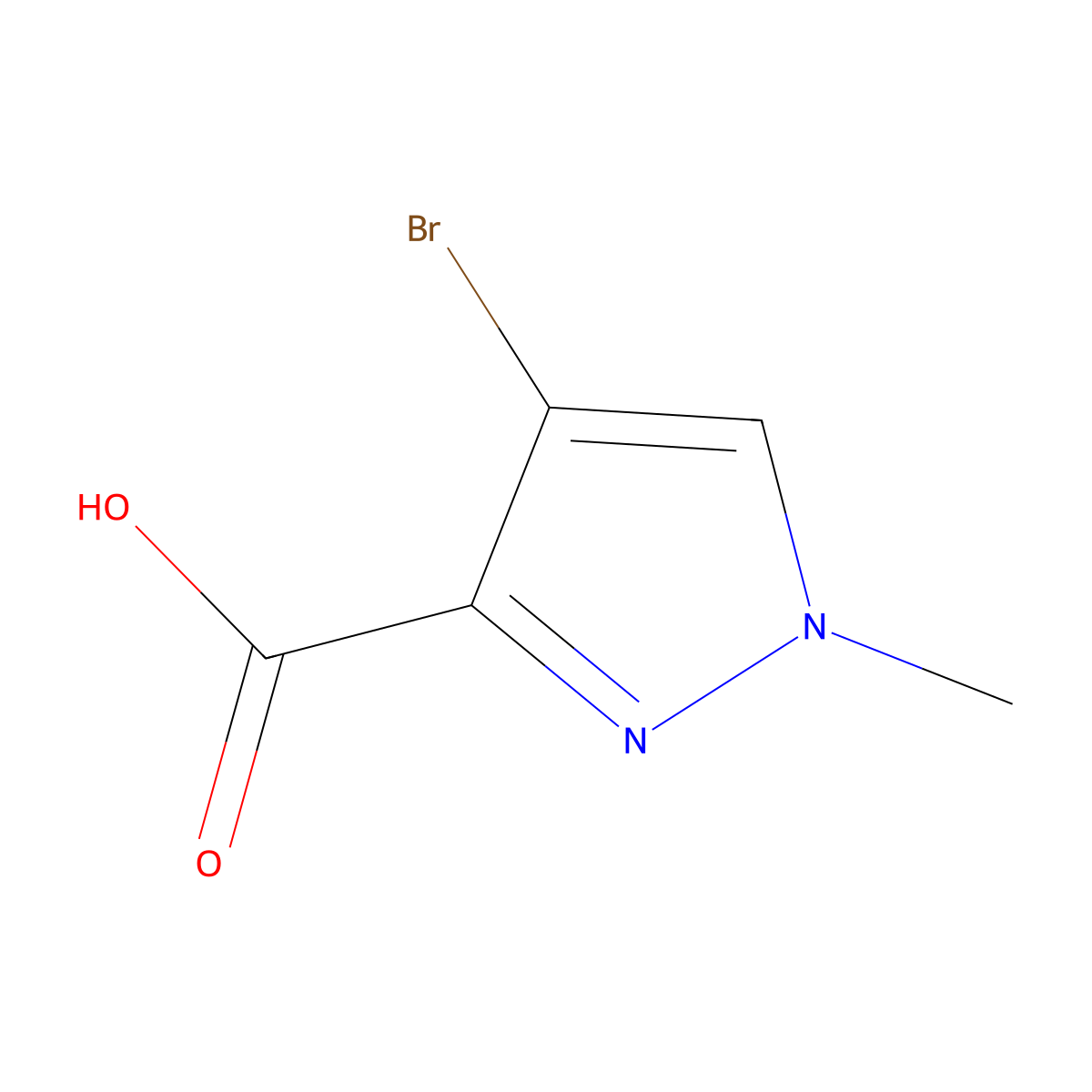 4-bromo-1-methyl-1H-pyrazole-3-carboxylic acid molecular structure, CAS 84547-86-4
