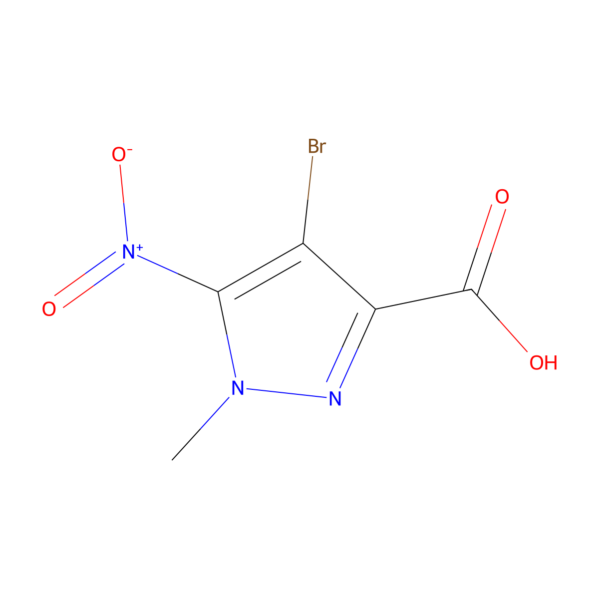 4-Bromo-1-methyl-5-nitropyrazole-3-carboxylic acid molecular structure, CAS 84547-91-1