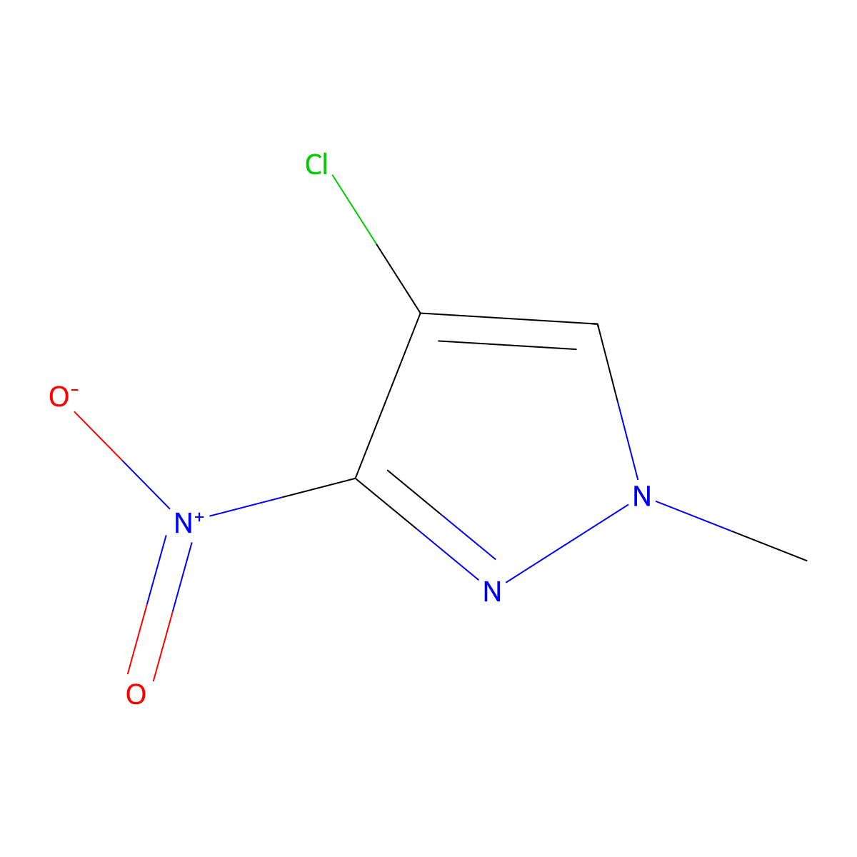 4-Chloro-1-methyl-3-nitro-1H-pyrazole molecular structure, CAS 84547-94-4