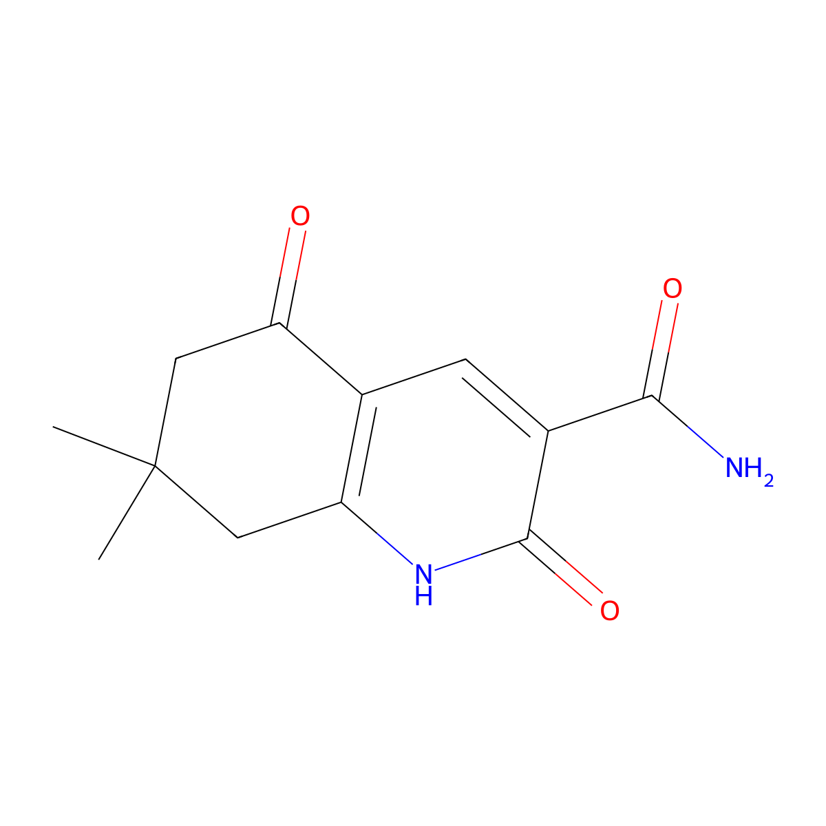 7,7-Dimethyl-2,5-dioxo-1,2,5,6,7,8-hexahydroquinoline-3-carboxamide molecular structure, CAS 84548-19-6