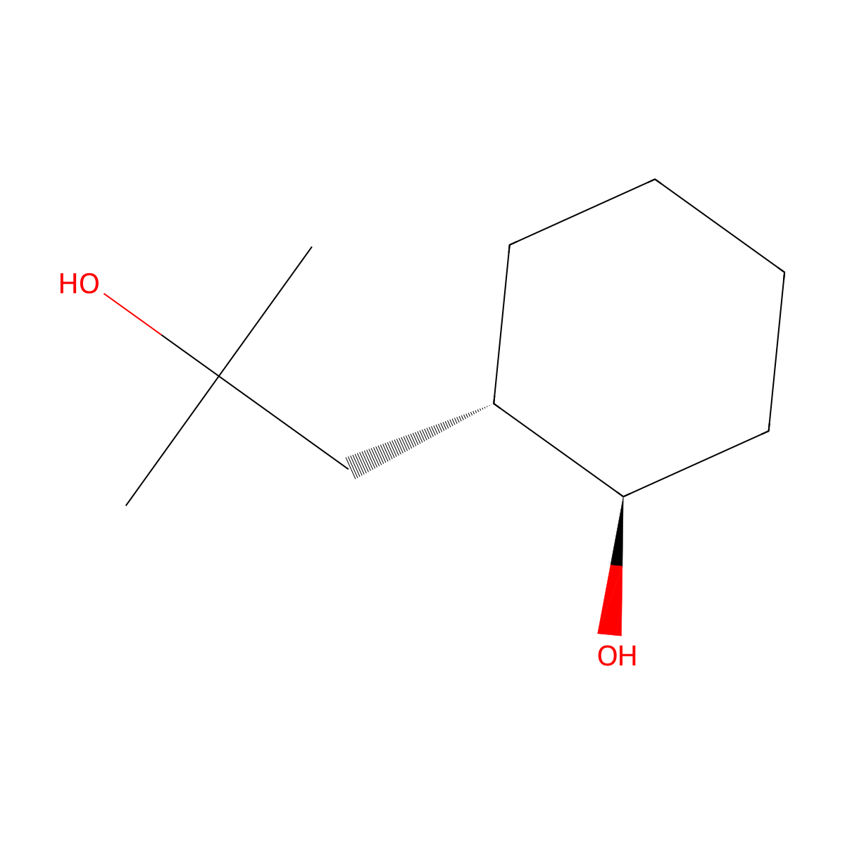rac-(1R,2S)-2-(2-hydroxy-2-methylpropyl)cyclohexan-1-ol molecular structure, CAS 845507-62-2