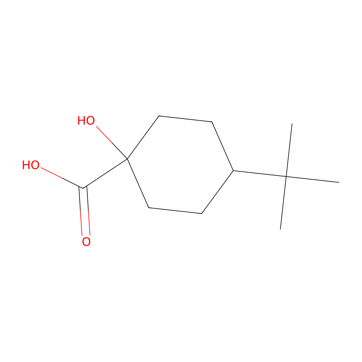 4-Tert-butyl-1-hydroxycyclohexane-1-carboxylic acid molecular structure, CAS 845508-40-9