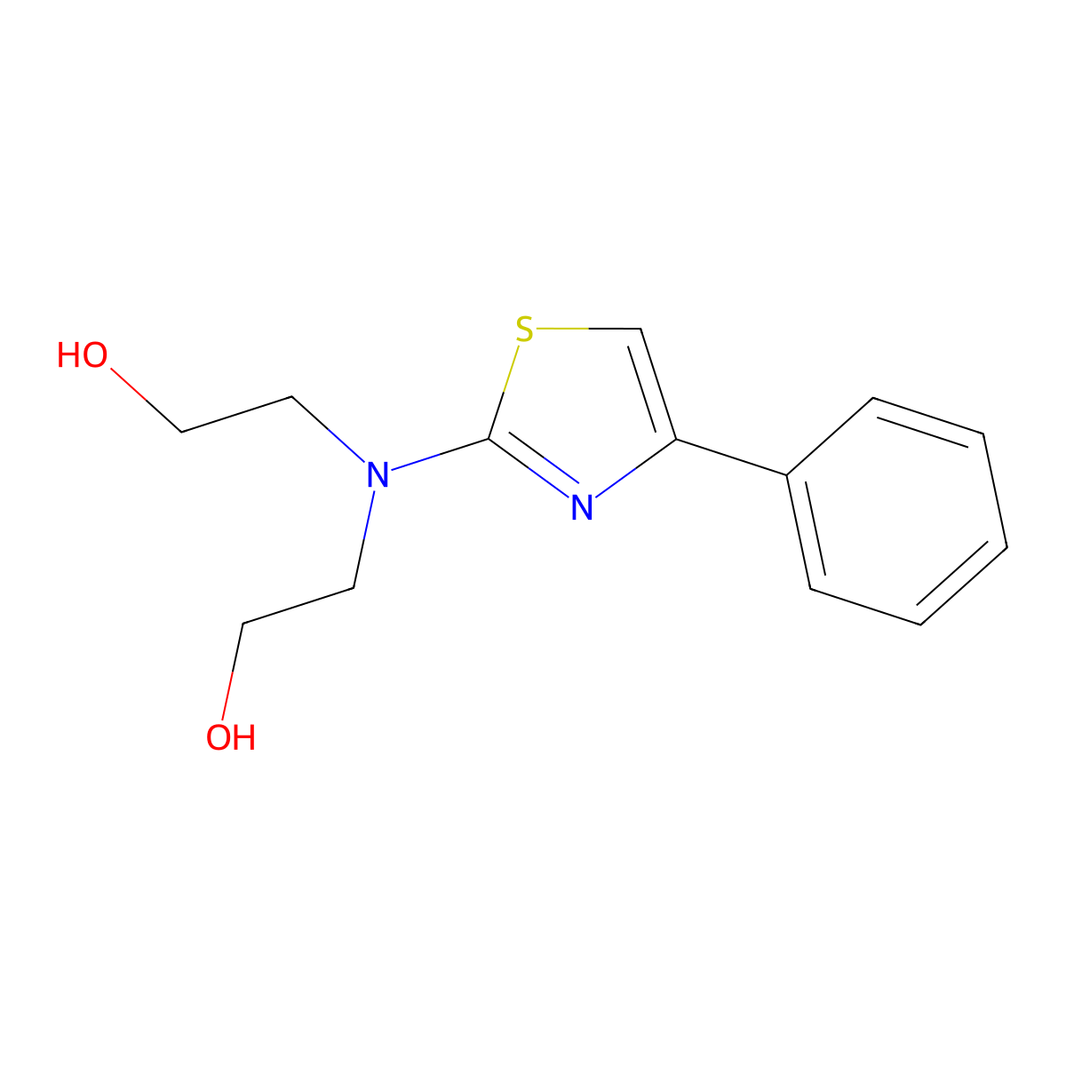 2,2'-[(4-Phenyl-1,3-thiazol-2-yl)azanediyl]di(ethan-1-ol) molecular structure, CAS 84552-01-2