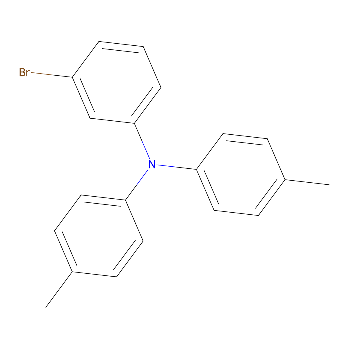 3-Bromo-4',4''-dimethyltriphenylamine molecular structure, CAS 845526-91-2