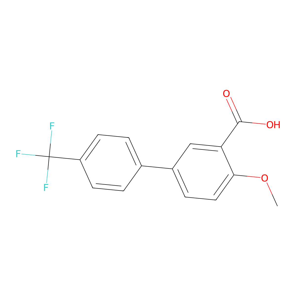 4-Methoxy-4'-trifluoromethyl-biphenyl-3-carboxylic acid molecular structure, CAS 845529-36-4