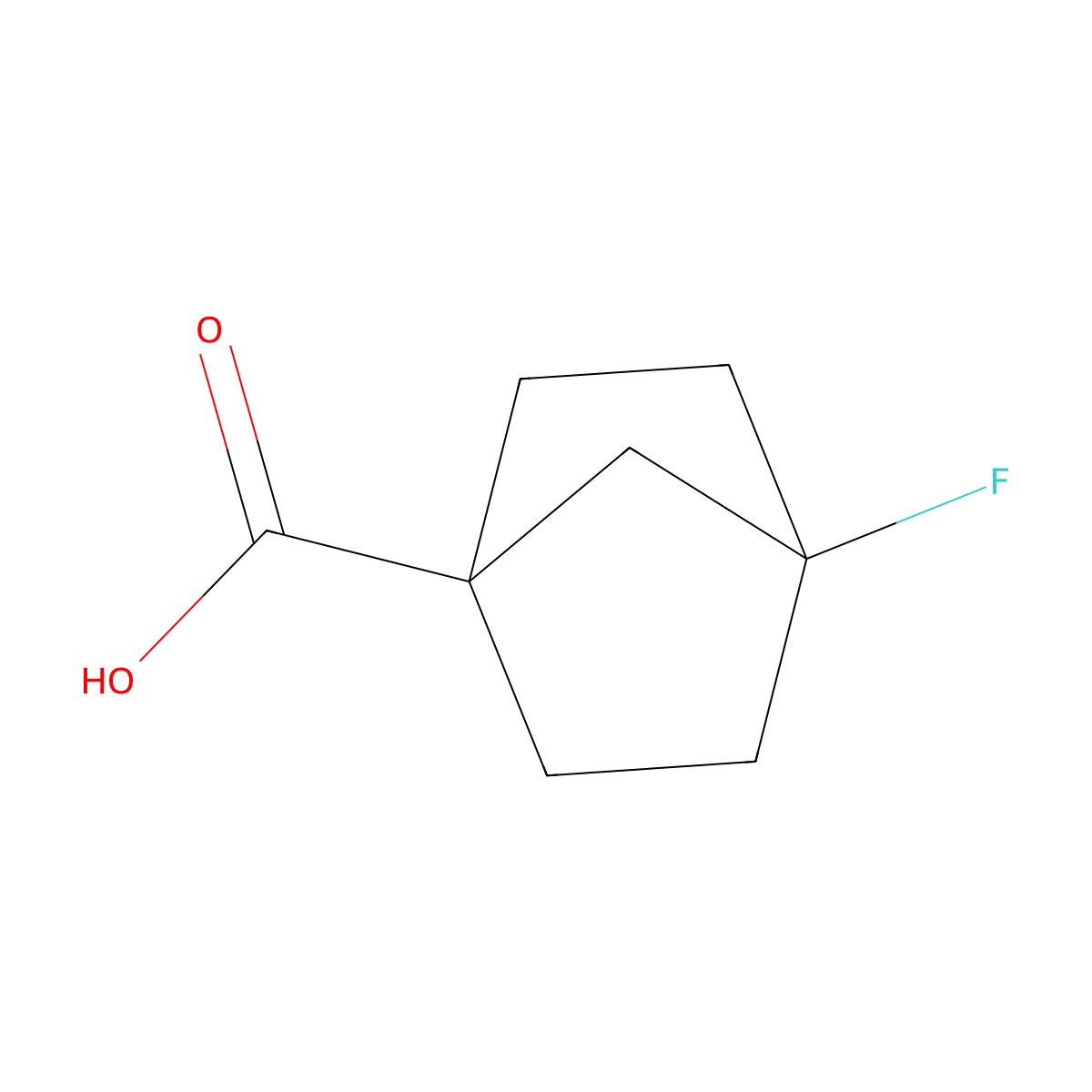 4-Fluorobicyclo[2.2.1]heptane-1-carboxylic acid molecular structure, CAS 84553-40-2