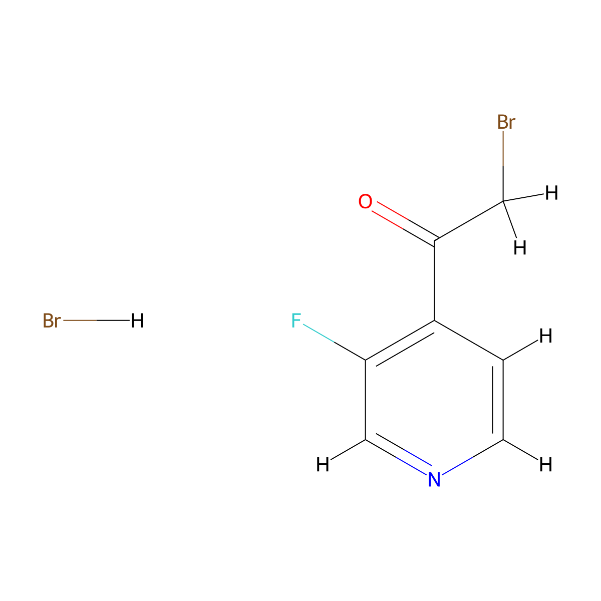 2-Bromo-1-(3-fluoropyridin-4-yl)ethan-1-one hydrobromide molecular structure, CAS 845538-59-2