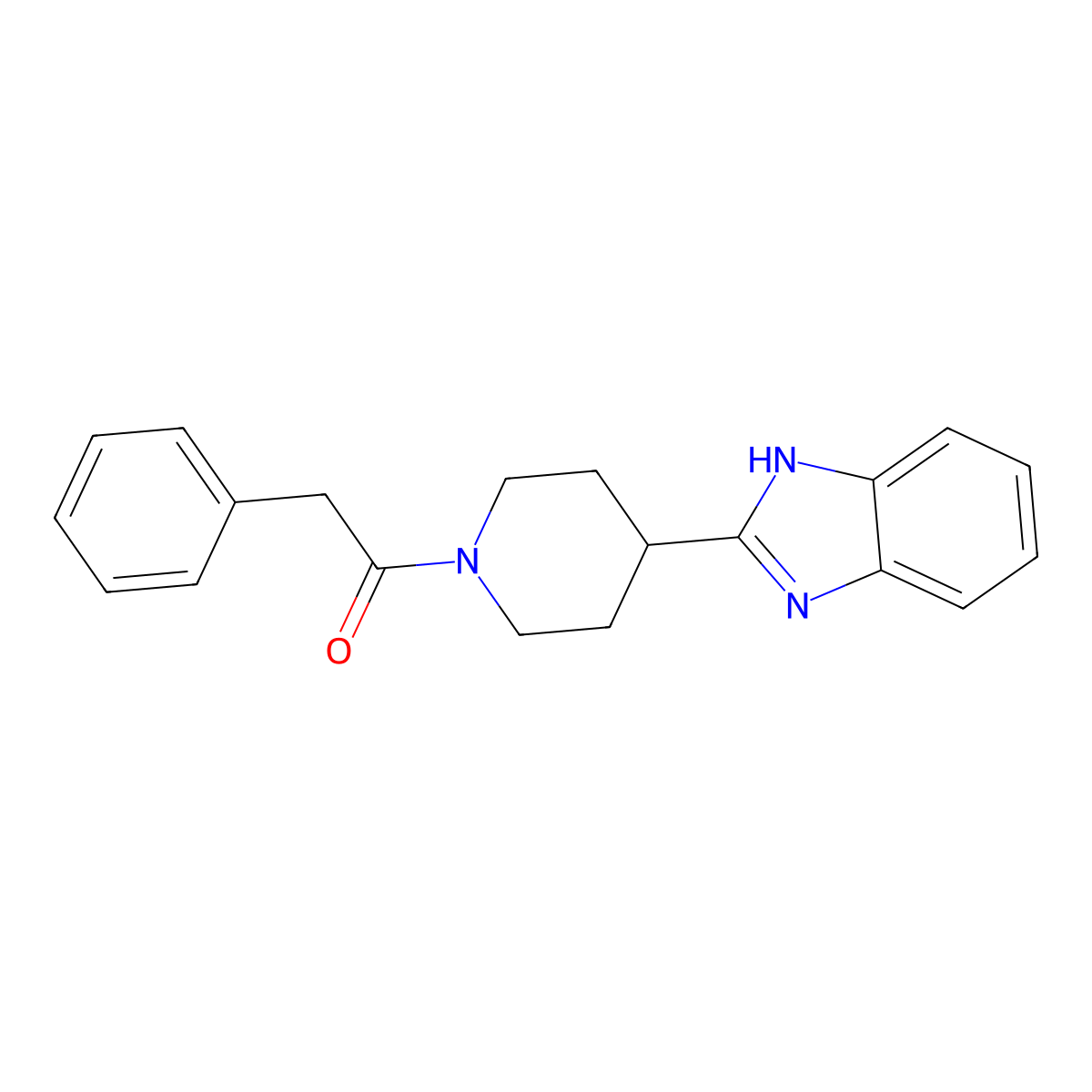 1-[4-(1H-Benzoimidazol-2-yl)-piperidin-1-yl]-2-phenyl-ethanone molecular structure, CAS 845539-67-5