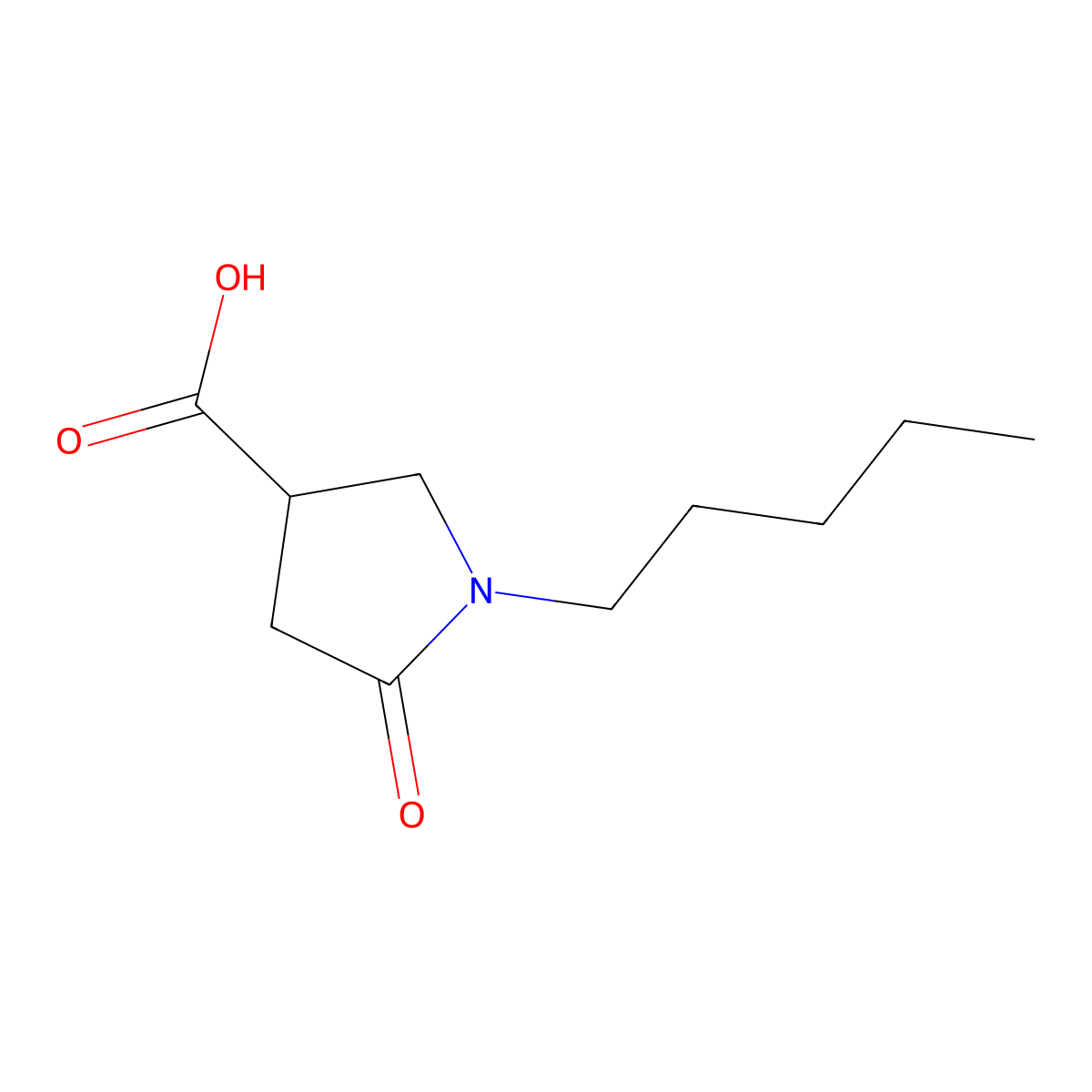 5-Oxo-1-pentylpyrrolidine-3-carboxylic acid molecular structure, CAS 845546-13-6