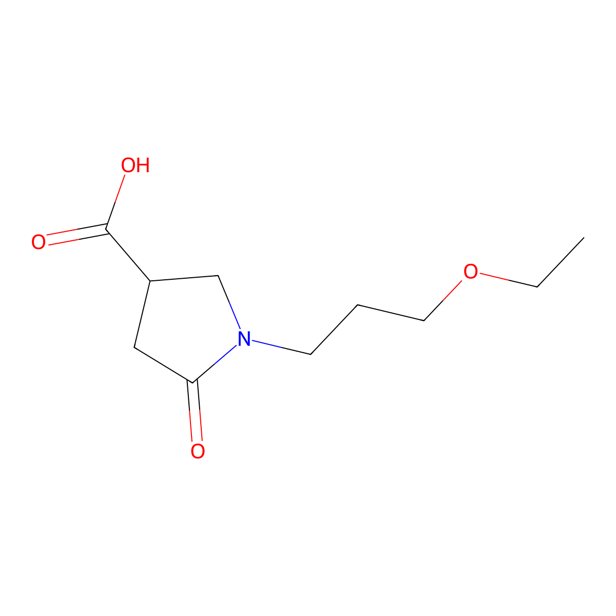 1-(3-Ethoxypropyl)-5-oxopyrrolidine-3-carboxylic acid molecular structure, CAS 845546-17-0