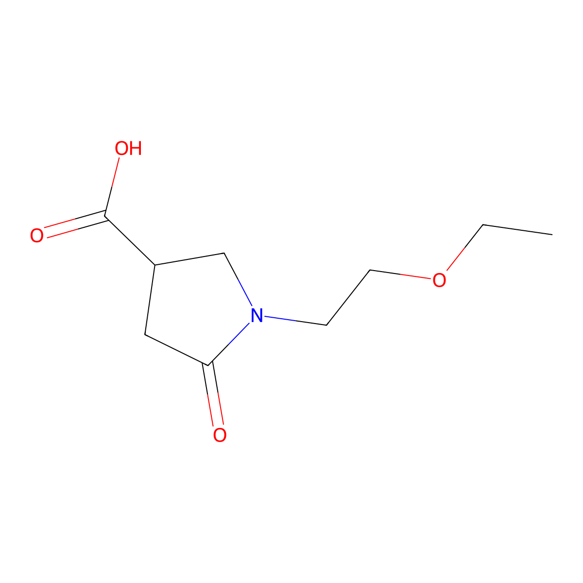 1-(2-Ethoxyethyl)-5-oxopyrrolidine-3-carboxylic acid molecular structure, CAS 845546-18-1