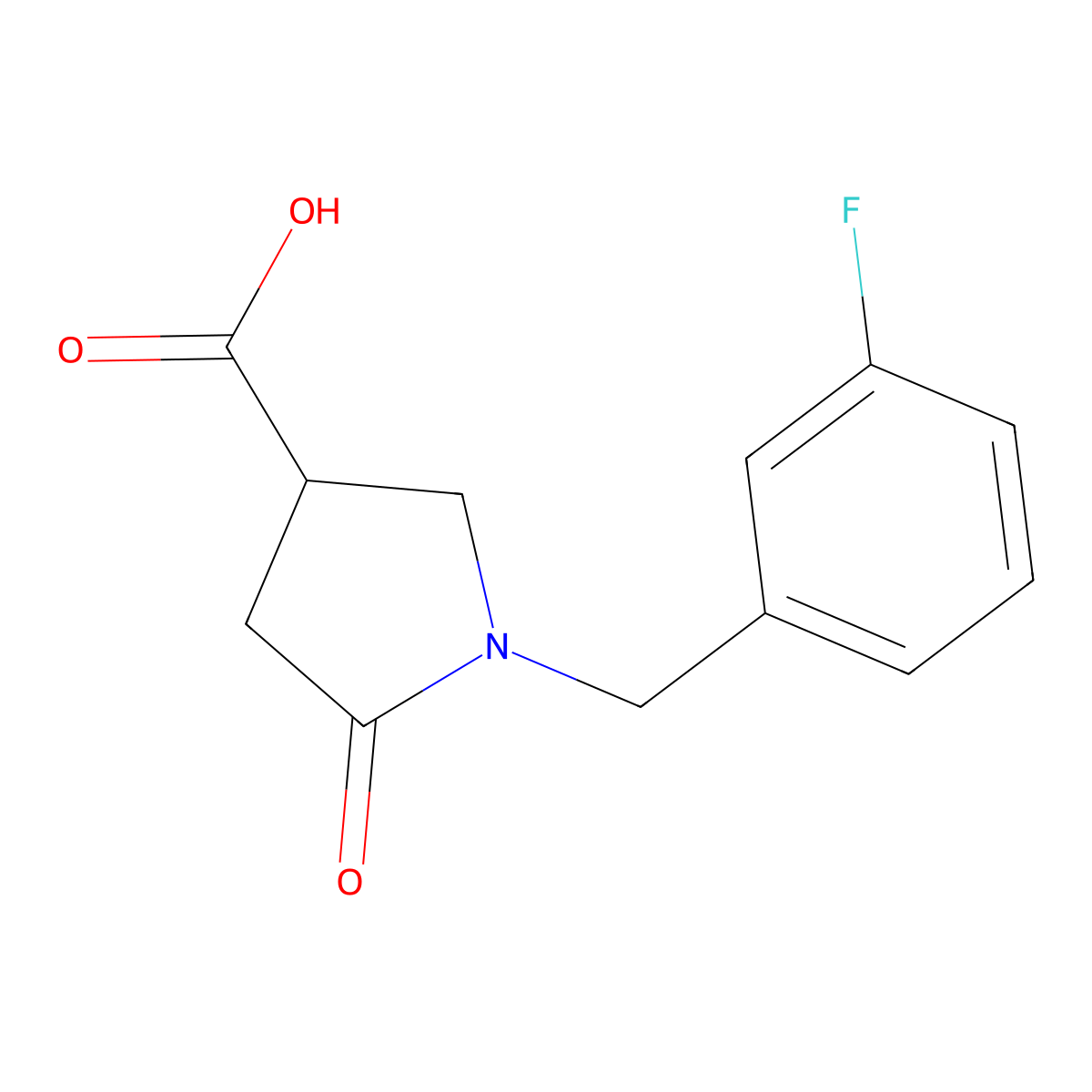 1-(3-Fluorobenzyl)-5-oxo-pyrrolidine-3-carboxylic acid molecular structure, CAS 845546-23-8