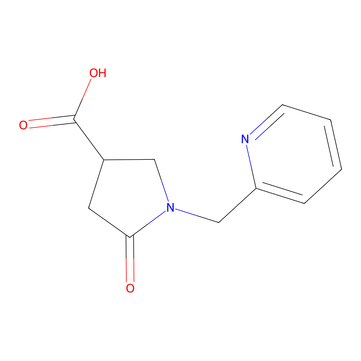 5-Oxo-1-[(pyridin-2-yl)methyl]pyrrolidine-3-carboxylic acid molecular structure, CAS 845546-25-0