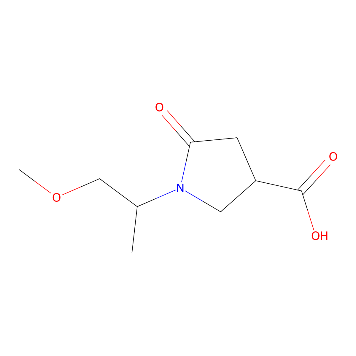 1-(1-Methoxypropan-2-yl)-5-oxopyrrolidine-3-carboxylic acid molecular structure, CAS 845546-30-7