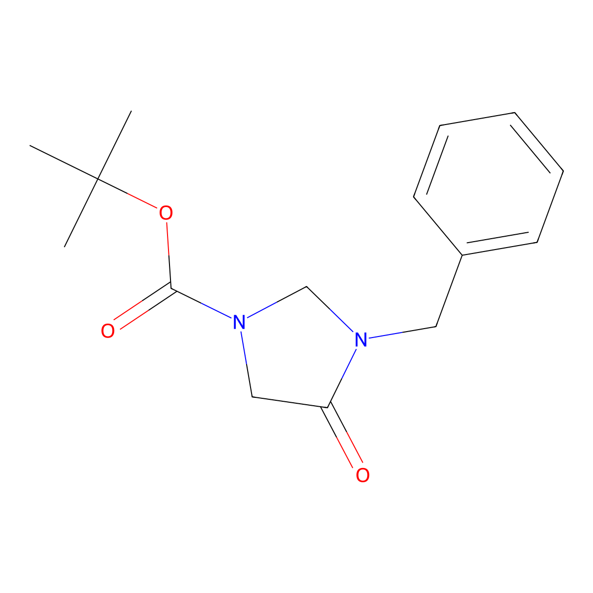 Tert-butyl 3-benzyl-4-oxoimidazolidine-1-carboxylate molecular structure, CAS 845546-63-6