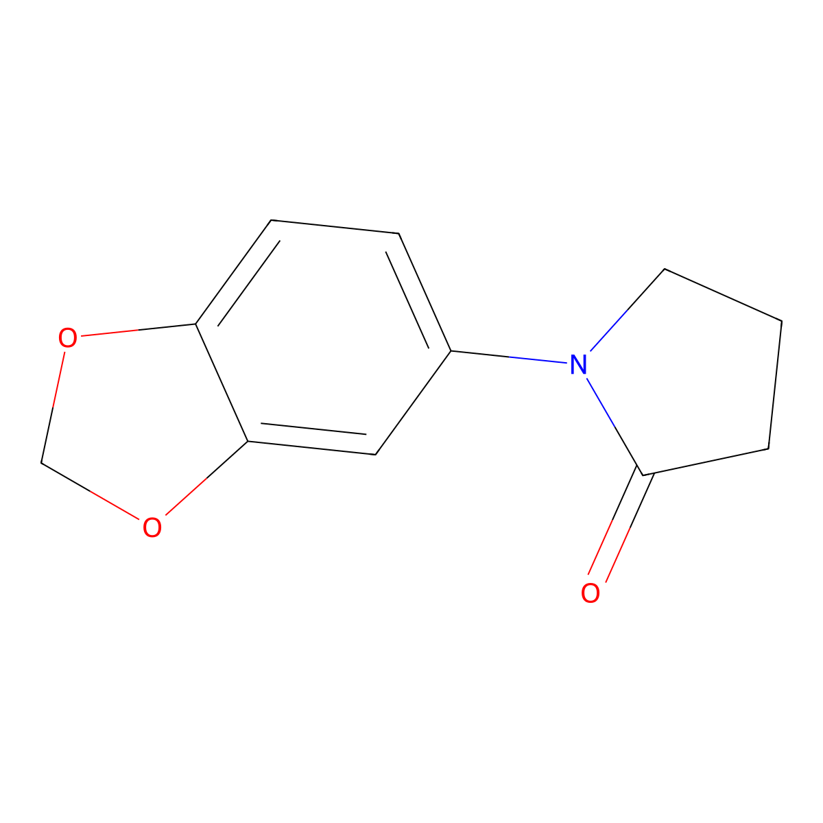 1-(1,3-Benzodioxol-5-yl)-2-pyrrolidinone molecular structure, CAS 84555-20-4