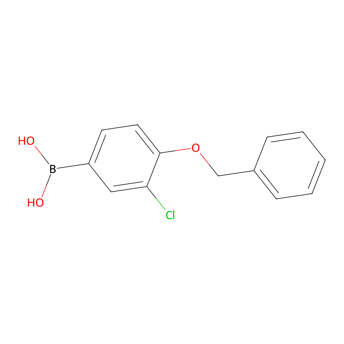 4-Benzyloxy-3-chlorophenylboronic acid molecular structure, CAS 845551-44-2
