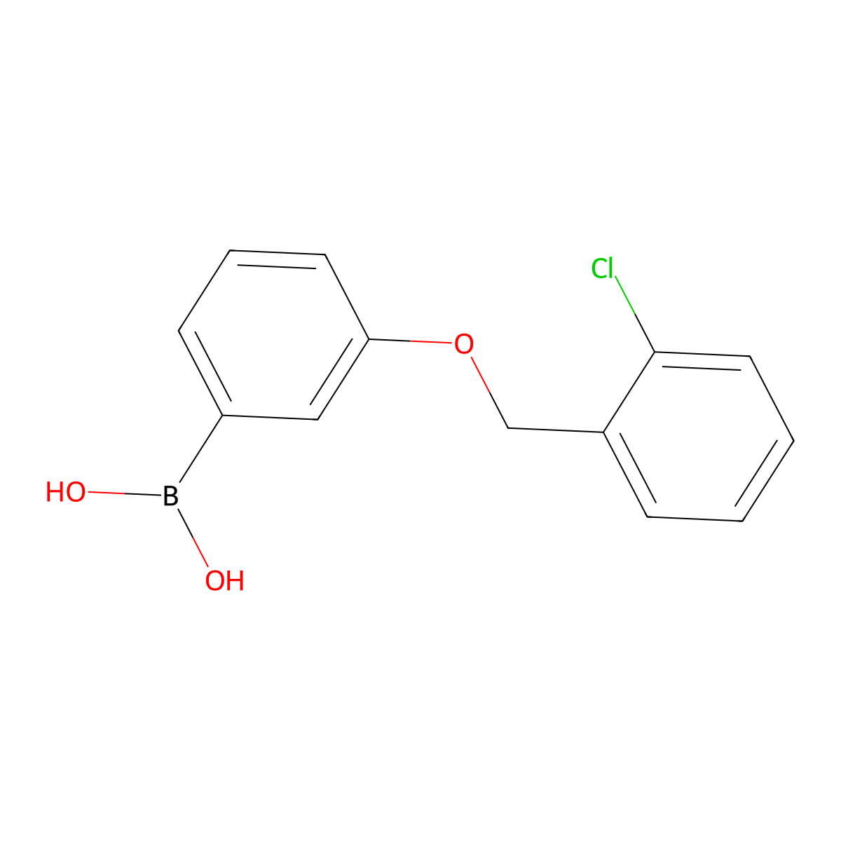(3-((2-Chlorobenzyl)oxy)phenyl)boronic acid molecular structure, CAS 845551-45-3