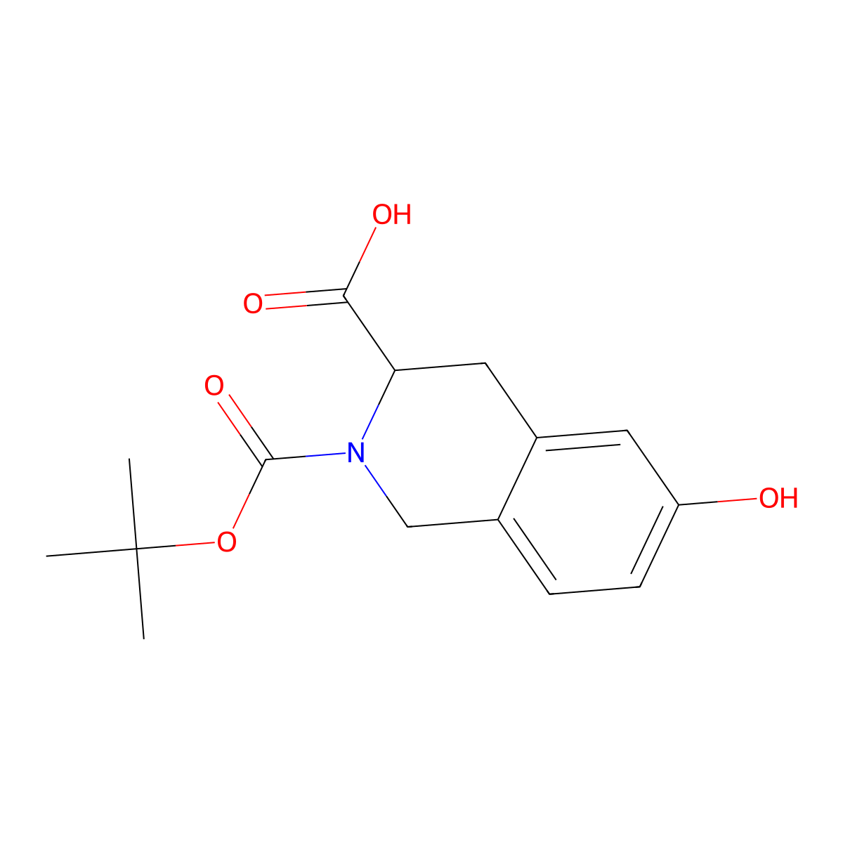 2-[(Tert-butyloxycarbonyl)]-6-hydroxy-1,2,3,4-tetrahydroisoquinoline-3-carboxylic acid molecular structure, CAS 845552-56-9