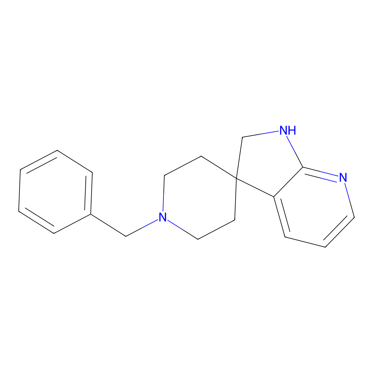 1-Benzyl-1',2'-dihydrospiro[piperidine-4,3'-pyrrolo[2,3-b]pyridine] molecular structure, CAS 845552-76-3