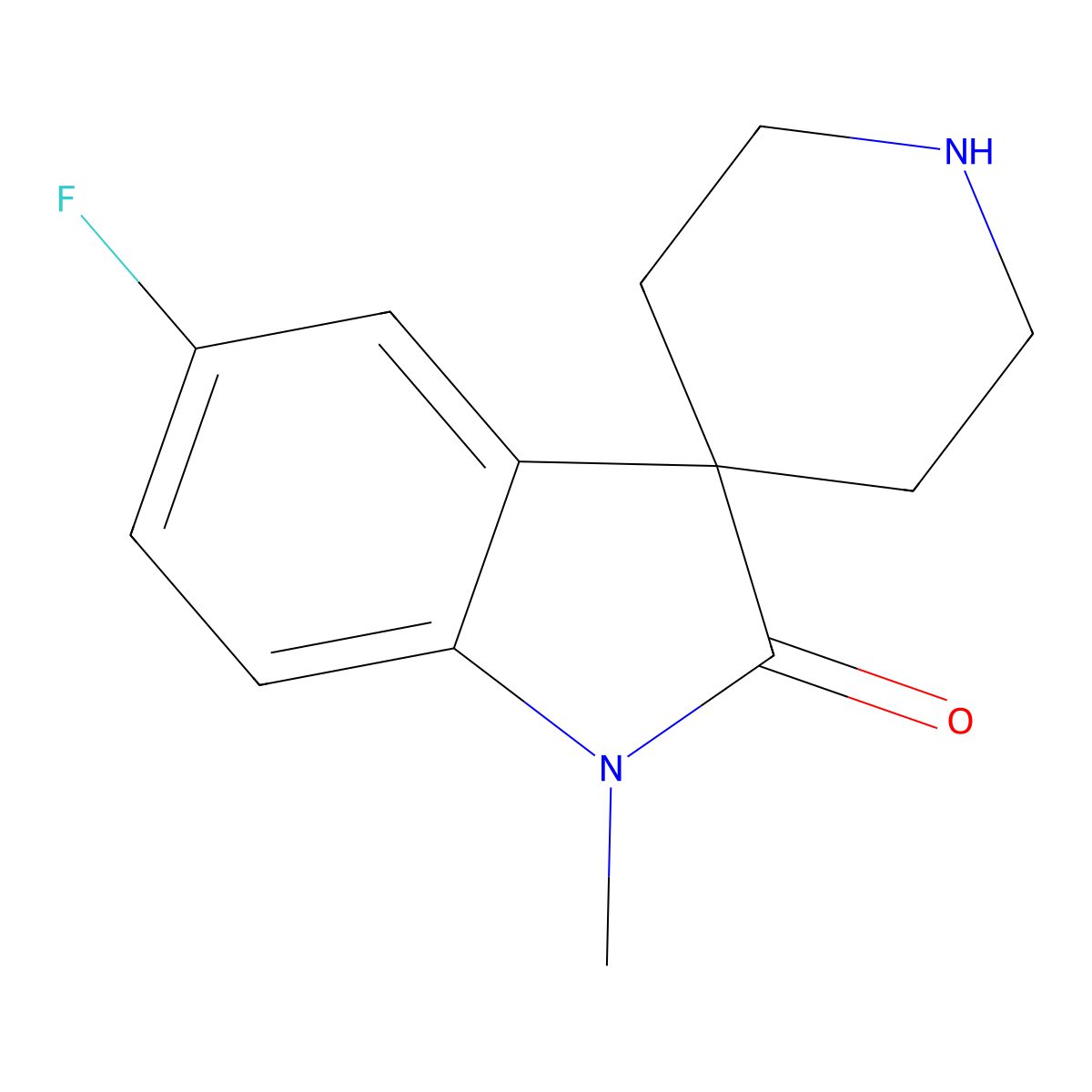 5-Fluoro-1-methylspiro[indoline-3,4'-piperidin]-2-one molecular structure, CAS 845552-97-8