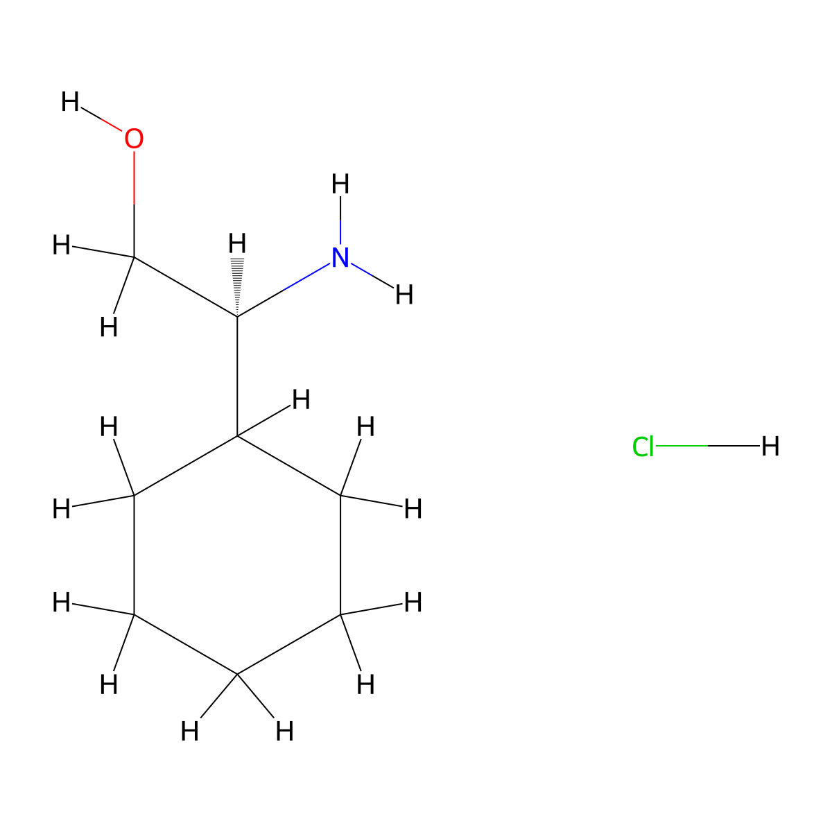 (S)-2-Amino-2-cyclohexylethanol Hydrochloride molecular structure, CAS 845555-46-6