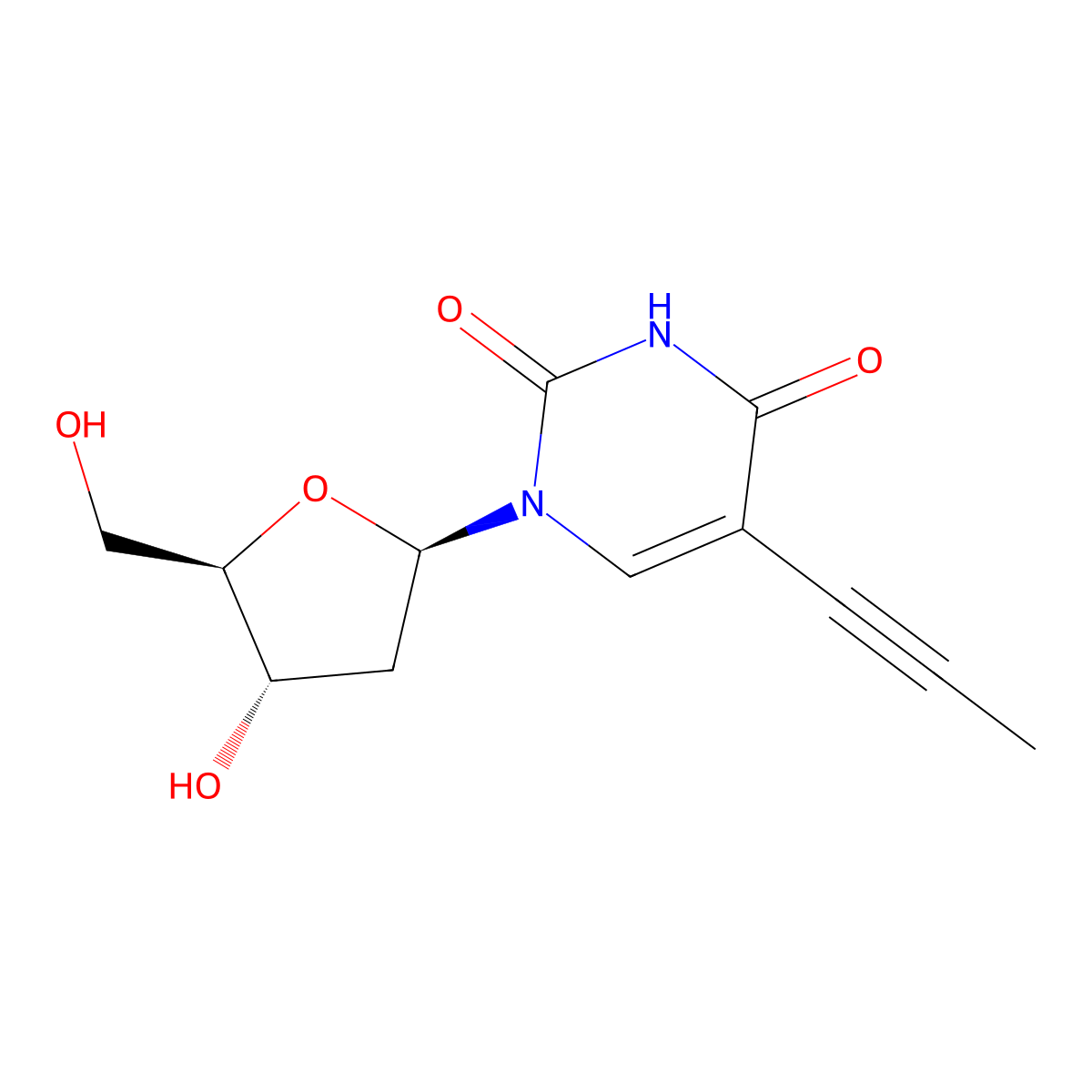 5-(1-Propynyl)-2'-deoxyuridine molecular structure, CAS 84558-94-1