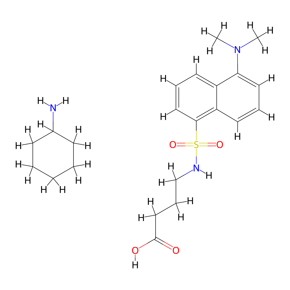 Cyclohexanamine;4-[[5-(dimethylamino)naphthalen-1-yl]sulfonylamino]butanoic acid molecular structure, CAS 84560-02-1