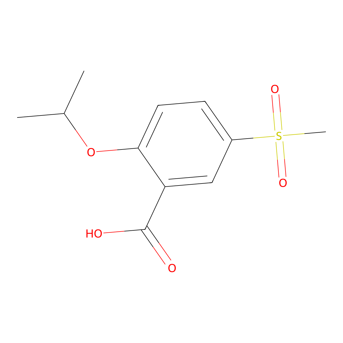 2-Isopropoxy-5-methylsulfonylbenzoic acid molecular structure, CAS 845616-02-6