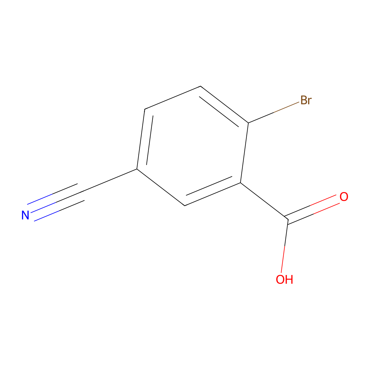 2-Bromo-5-cyanobenzoic acid molecular structure, CAS 845616-12-8
