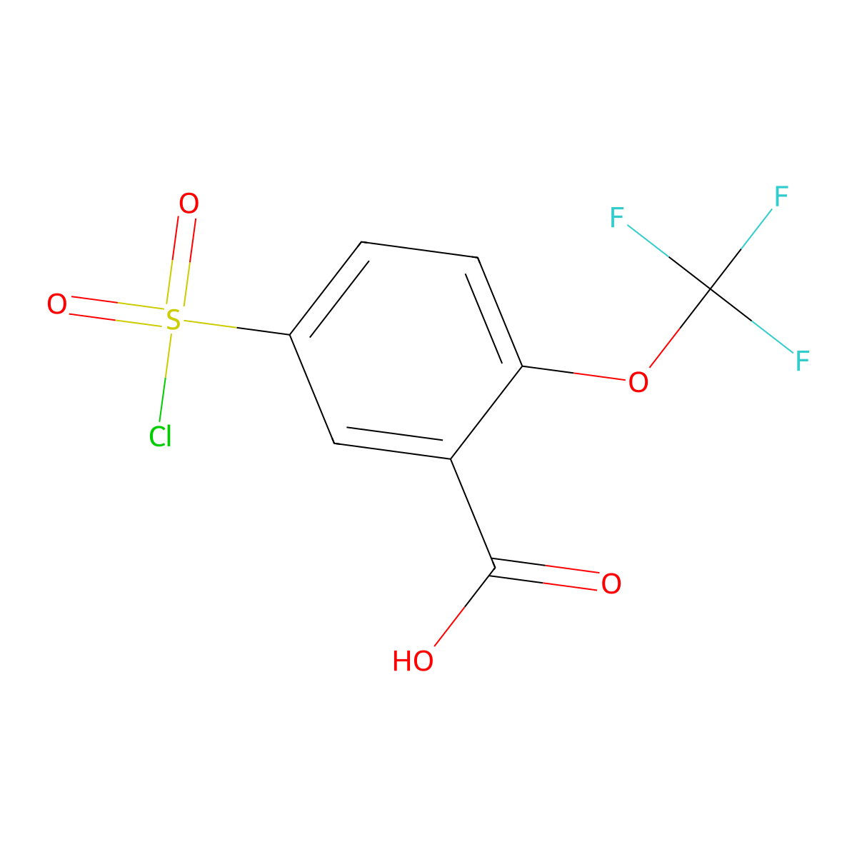 5-(Chlorosulfonyl)-2-(trifluoromethoxy)benzoic acid molecular structure, CAS 845616-29-7