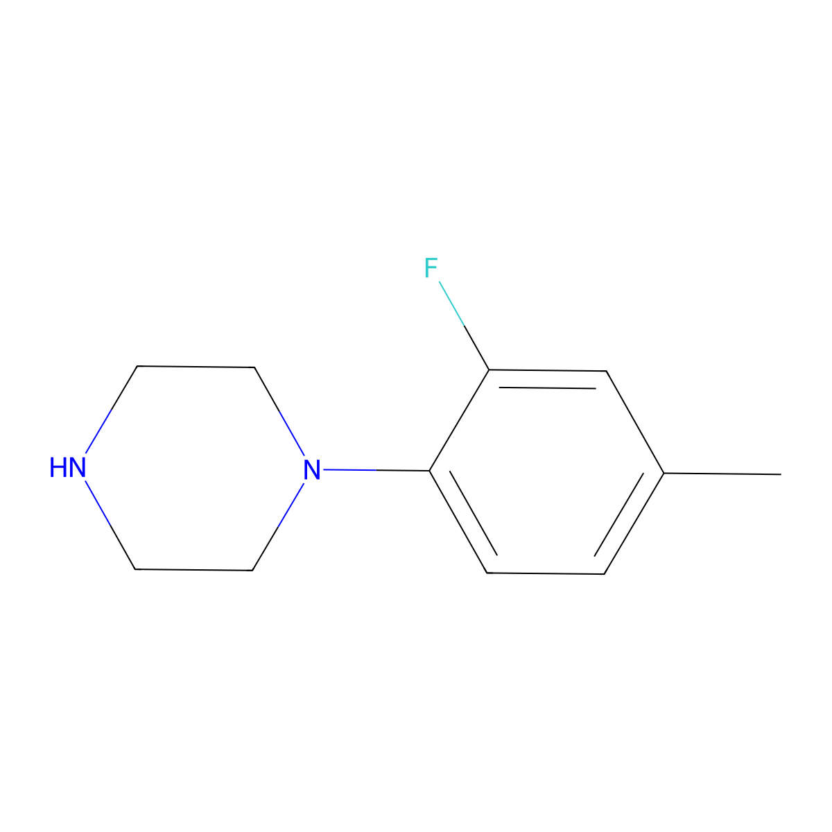 1-(2-Fluoro-4-methylphenyl)piperazine molecular structure, CAS 845616-72-0