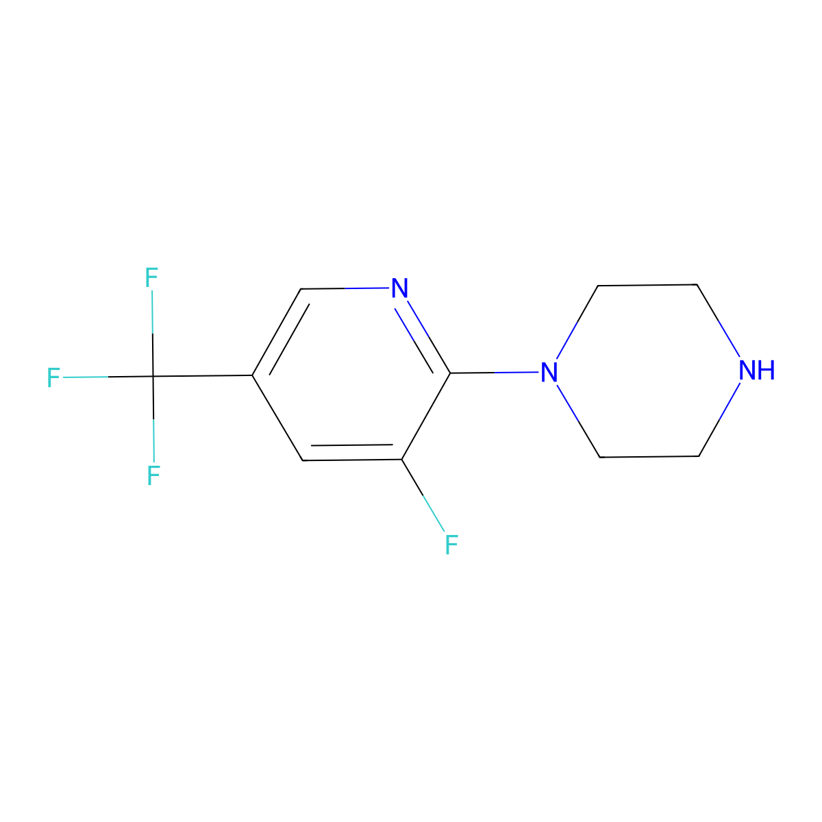 1-(3-Fluoro-5-trifluoromethylpyridin-2-yl)piperazine molecular structure, CAS 845616-81-1