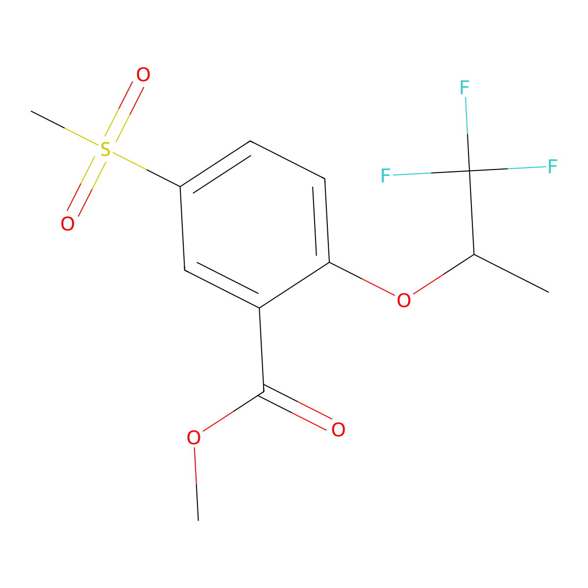5-Methylsulfonyl-2-(2,2,2-trifluoro-1-methylethoxy)benzoic acid methyl ester molecular structure, CAS 845617-19-8