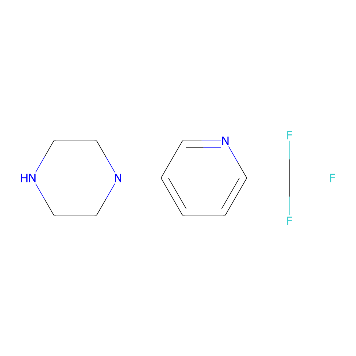 1-[6-(Trifluoromethyl)pyridin-3-yl]piperazine molecular structure, CAS 845617-30-3
