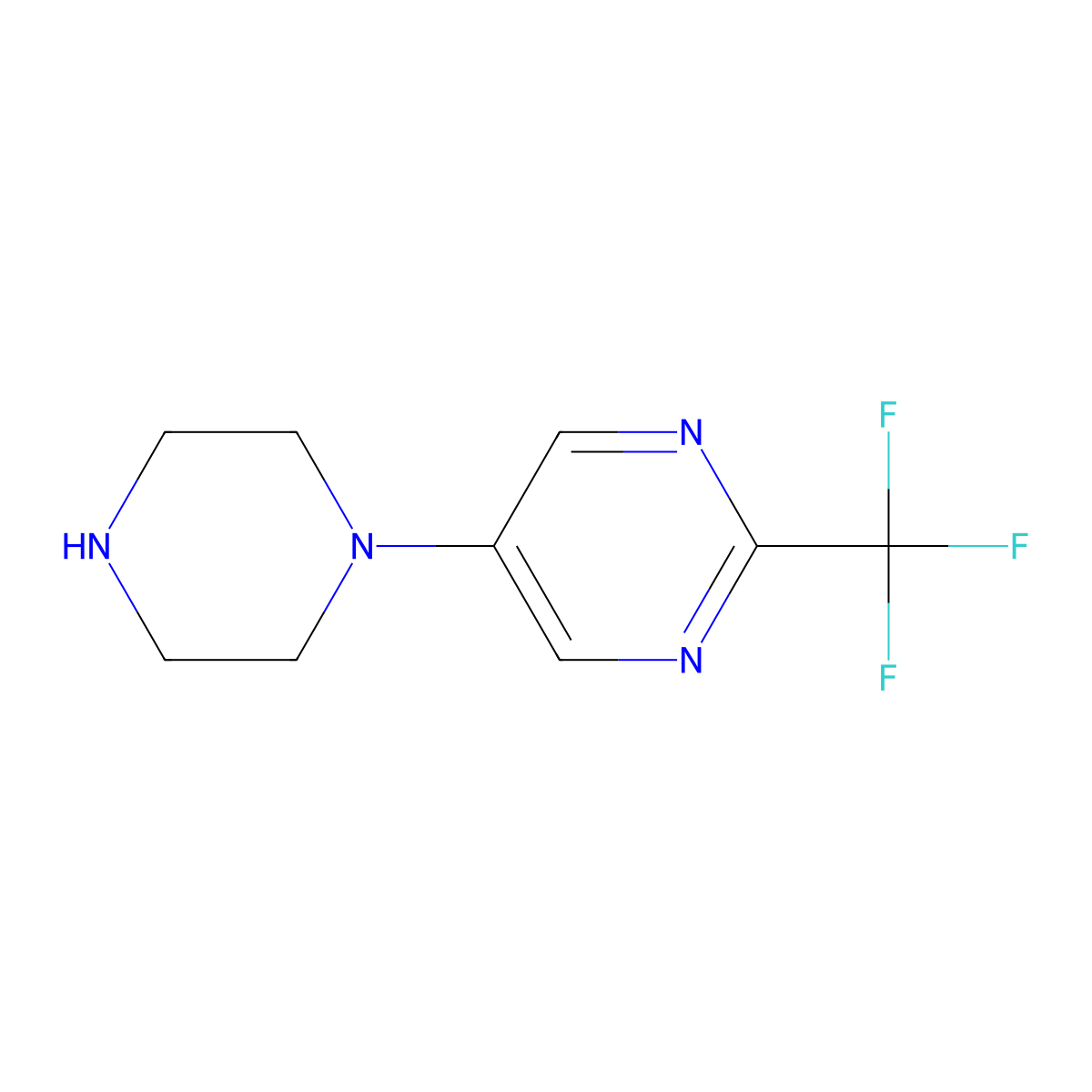 5-(Piperazin-1-yl)-2-(trifluoromethyl)pyrimidine molecular structure, CAS 845618-07-7