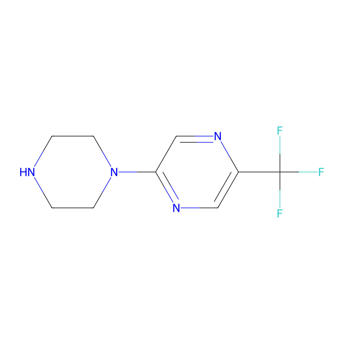 2-(Piperazin-1-yl)-5-(trifluoromethyl)pyrazine molecular structure, CAS 845618-10-2