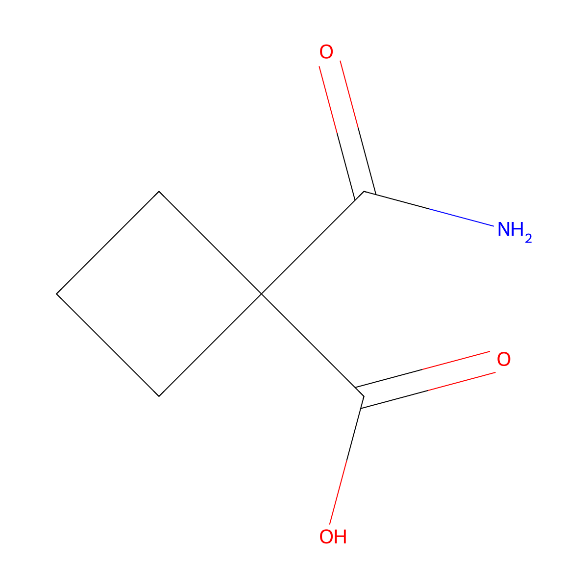 1-Carbamoylcyclobutane-1-carboxylic acid molecular structure, CAS 845621-11-6