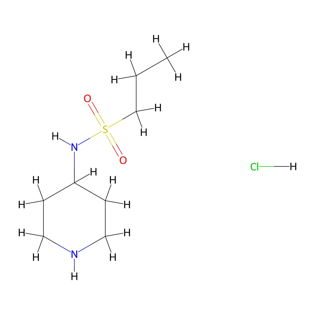 N-(piperidin-4-yl)propane-1-sulfonamide hydrochloride molecular structure, CAS 845626-18-8