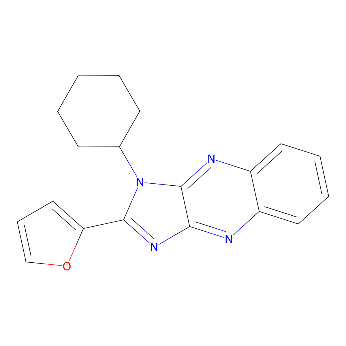 1-cyclohexyl-2-(furan-2-yl)-1H-imidazo[4,5-b]quinoxaline molecular structure, CAS 845627-93-2